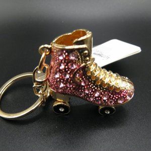 Pink Crystal Roller Skates Key chain